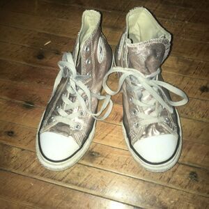 Pink Metallic high top Converse/Chuck Taylor